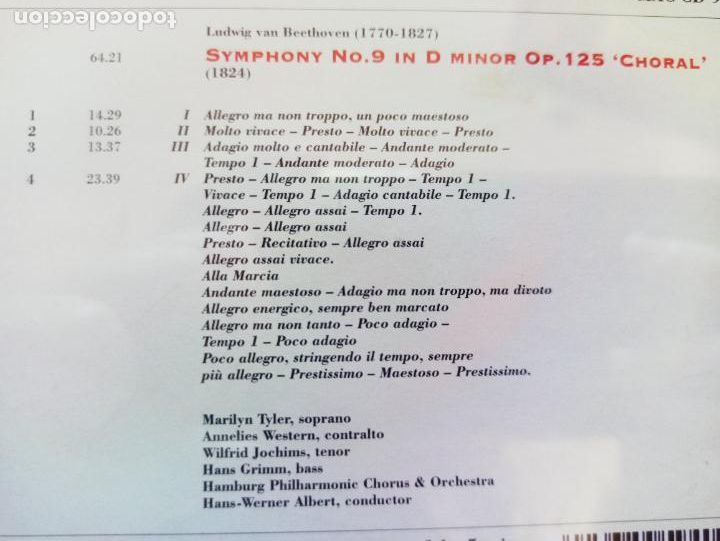 CDs de m&uacute;sica: CD BEETHOVEN - SYMPHONY NO. 9 CHORAL (DU) - Foto 2