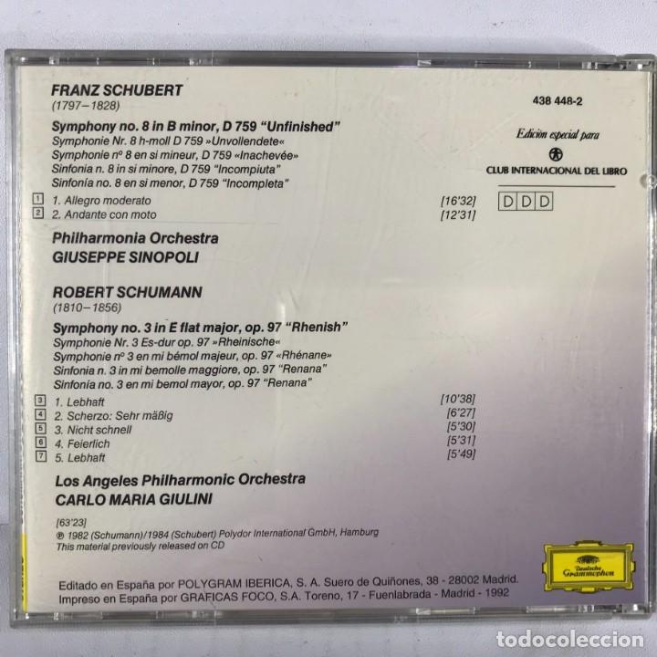 CDs de m&uacute;sica: Schubert, Schumann - Giuseppe Sinopoli / Carlo Maria Giulini - CD, Compilation - Foto 4