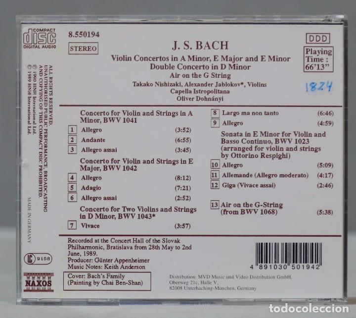 CDs de m&uacute;sica: CD. Dohn&aacute;nyi &ndash; Violin Concertos. BACH - Foto 2