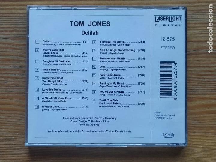 CDs de m&uacute;sica: CD TOM JONES - DELILAH (7P) - Foto 2
