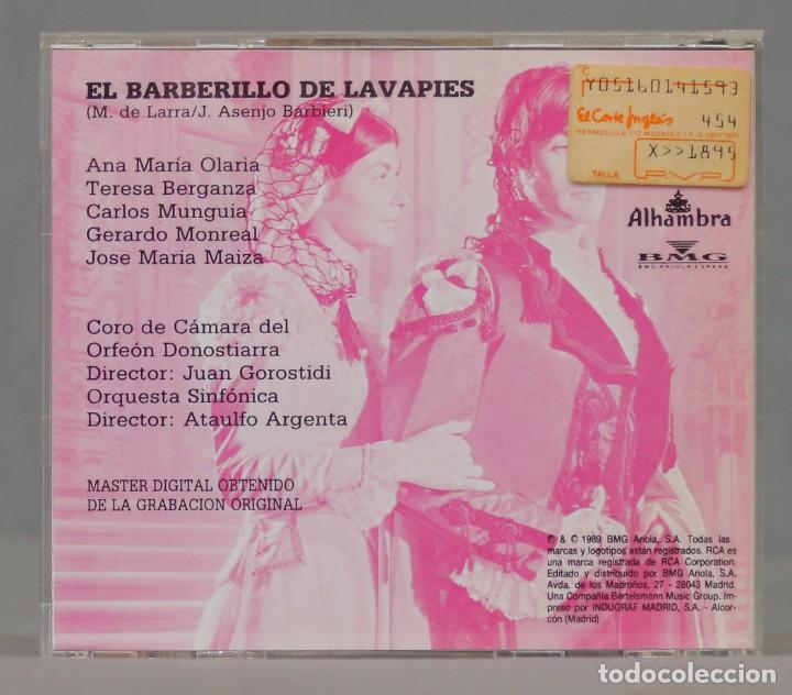 CDs de m&uacute;sica: CD. Argenta &ndash; El Barberillo De Lavapi&eacute;s - Foto 2