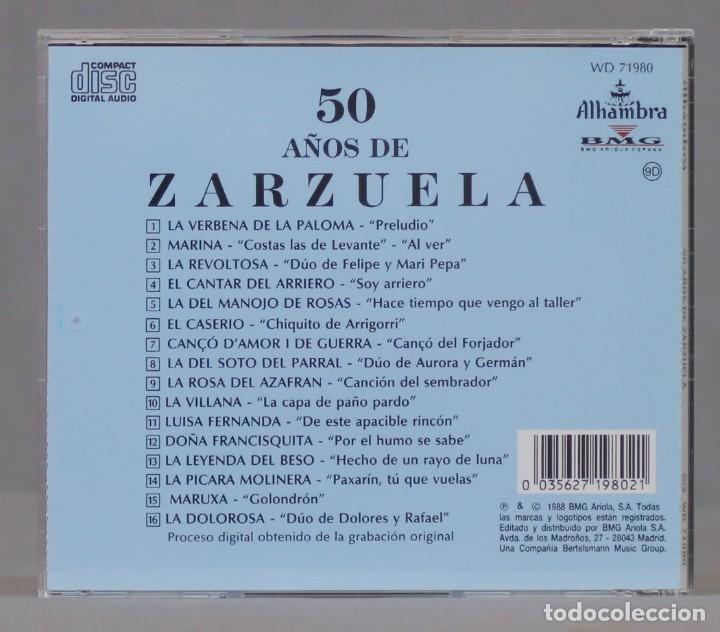 CDs de m&uacute;sica: CD. 50 A&ntilde;os De Zarzuela - Foto 2