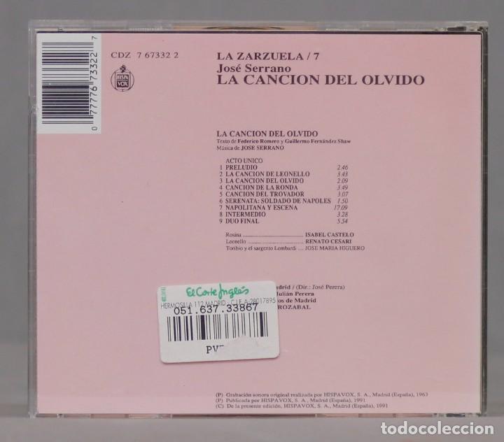 CDs de m&uacute;sica: CD. La Canci&oacute;n Del Olvido. JOSE SERRANO - Foto 2
