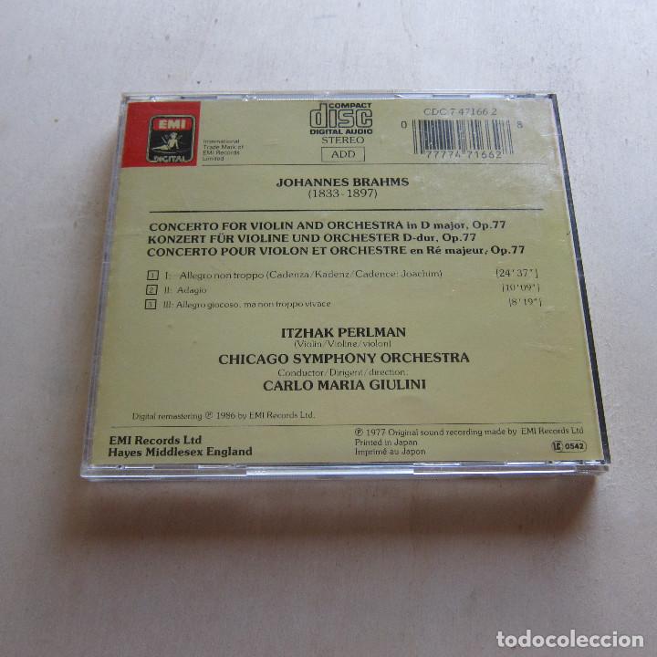 CDs de m&uacute;sica: BRAHMS. VIOLIN CONCERTO - PERLMAN / GIULINI (EMI) CD - Foto 2