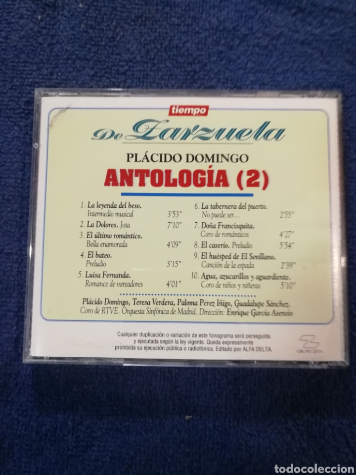 CDs de m&uacute;sica: Zarzuela. Pl&aacute;cido Domingo. Tiempo - Foto 2