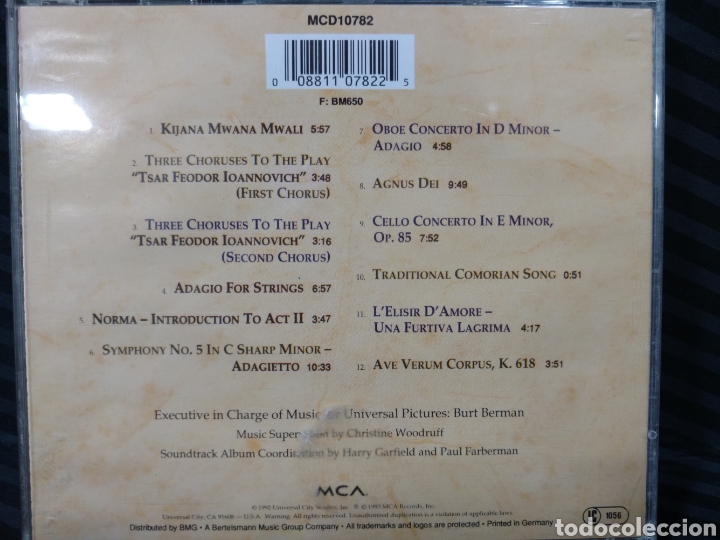CDs de m&uacute;sica: Various - Lorenzos Oil - Original Soundtrack (CD, Comp) - Foto 2