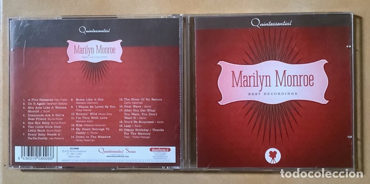 CDs de m&uacute;sica: CD Marilyn Monroe &ldquo;Best Recording&rdquo;. Raro - Foto 1