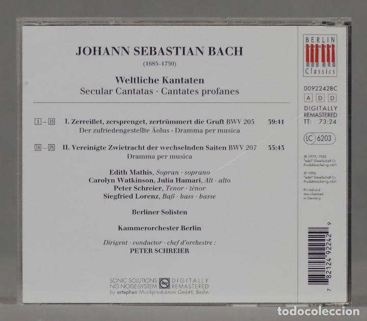 CDs de m&uacute;sica: CD. SECULAR CANTATAS. BACH. SCHREIER - Foto 2
