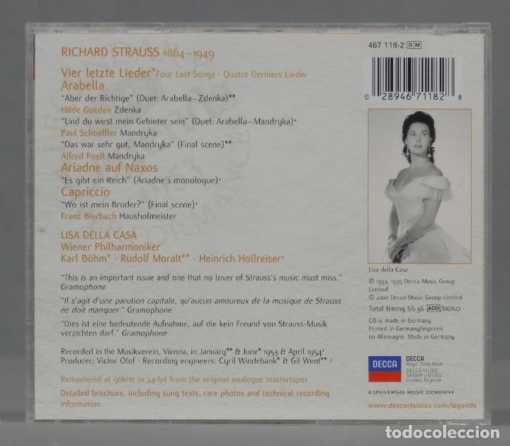 CDs de m&uacute;sica: CD. STRAUSS. VIER LETZTE LIEDER. LISA DE LA CASA - Foto 2