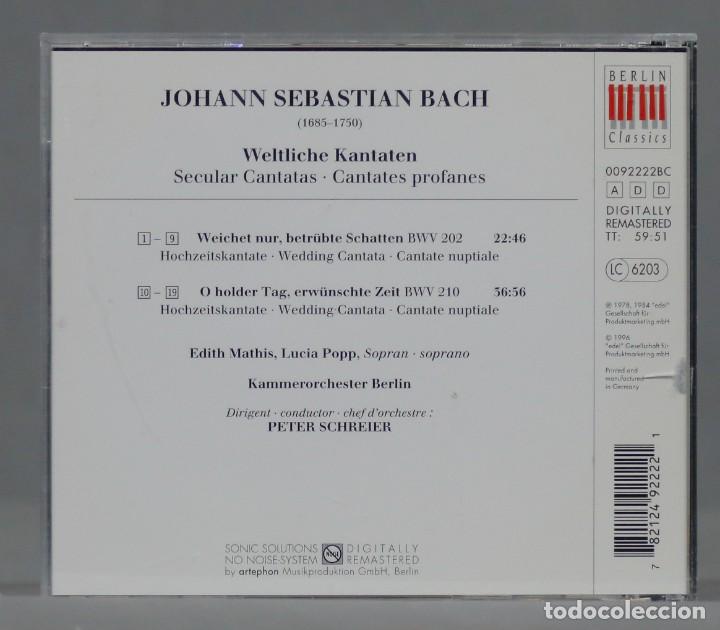 CDs de m&uacute;sica: CD. SECULAR CANTATAS. BACH. SCHREIER - Foto 2