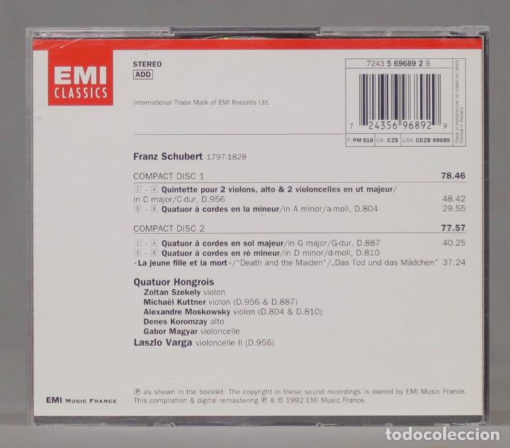 CDs de m&uacute;sica: 2 CD. String Quintet D956, String Quartets D804 & D887, Death And The Maiden. SCHUBERT. VARGA - Foto 2
