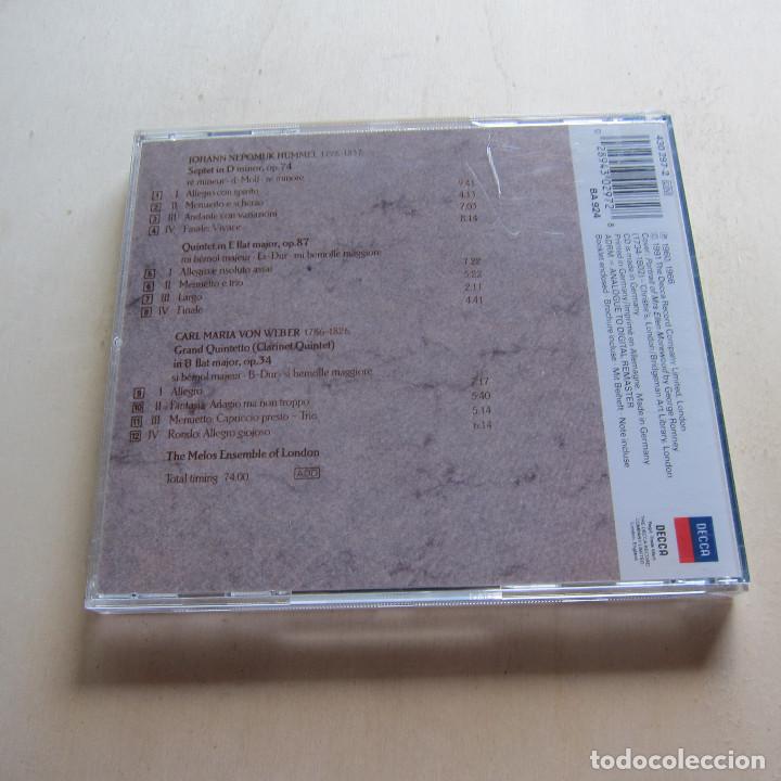 CDs de m&uacute;sica: HUMMEL, WEBER - MELOS ENSEMBLE (DECCA) CD - Foto 2
