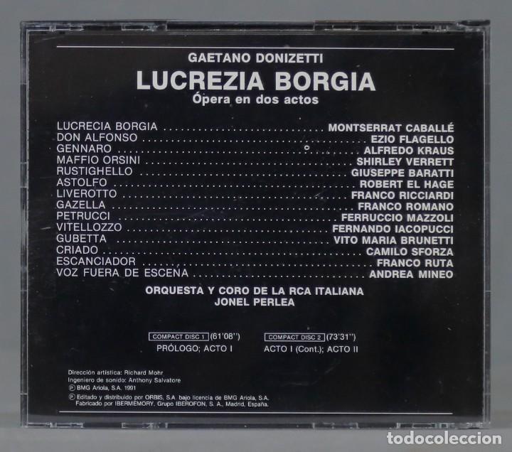 CDs de m&uacute;sica: 2 CD. Lucrezia Borgia. DONIZETTI - Foto 2