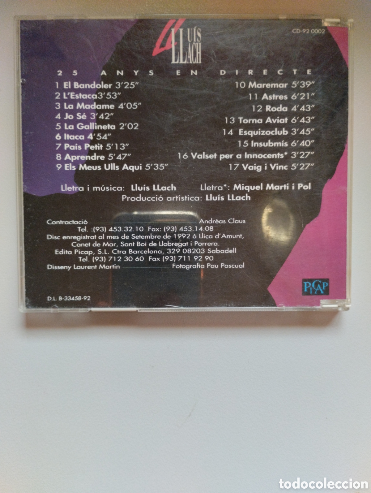CDs de m&uacute;sica: Llu&iacute;s Llach. Ara - Foto 3