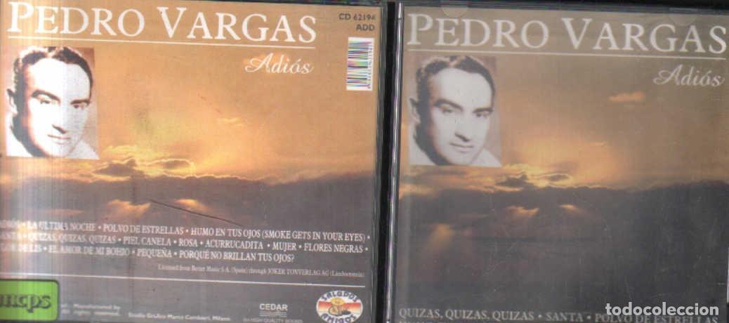CDs de m&uacute;sica: ADIOS. PEDRO VARGAS. CD-SOLEXT-1188 - Foto 1