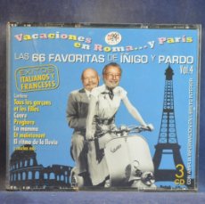 CDs de Música: VARIOUS - LAS 66 FAVORITAS DE IÑIGO Y PARDO VOL.4 VACACIONES EN ROMA... Y PARÍS - 3 CD. Lote 364788836