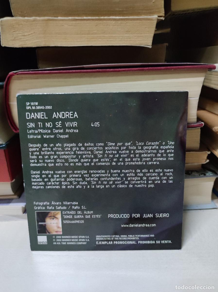 CDs de m&uacute;sica: Daniel Andrea &ndash; Sin Ti No S&eacute; Vivir - Foto 2