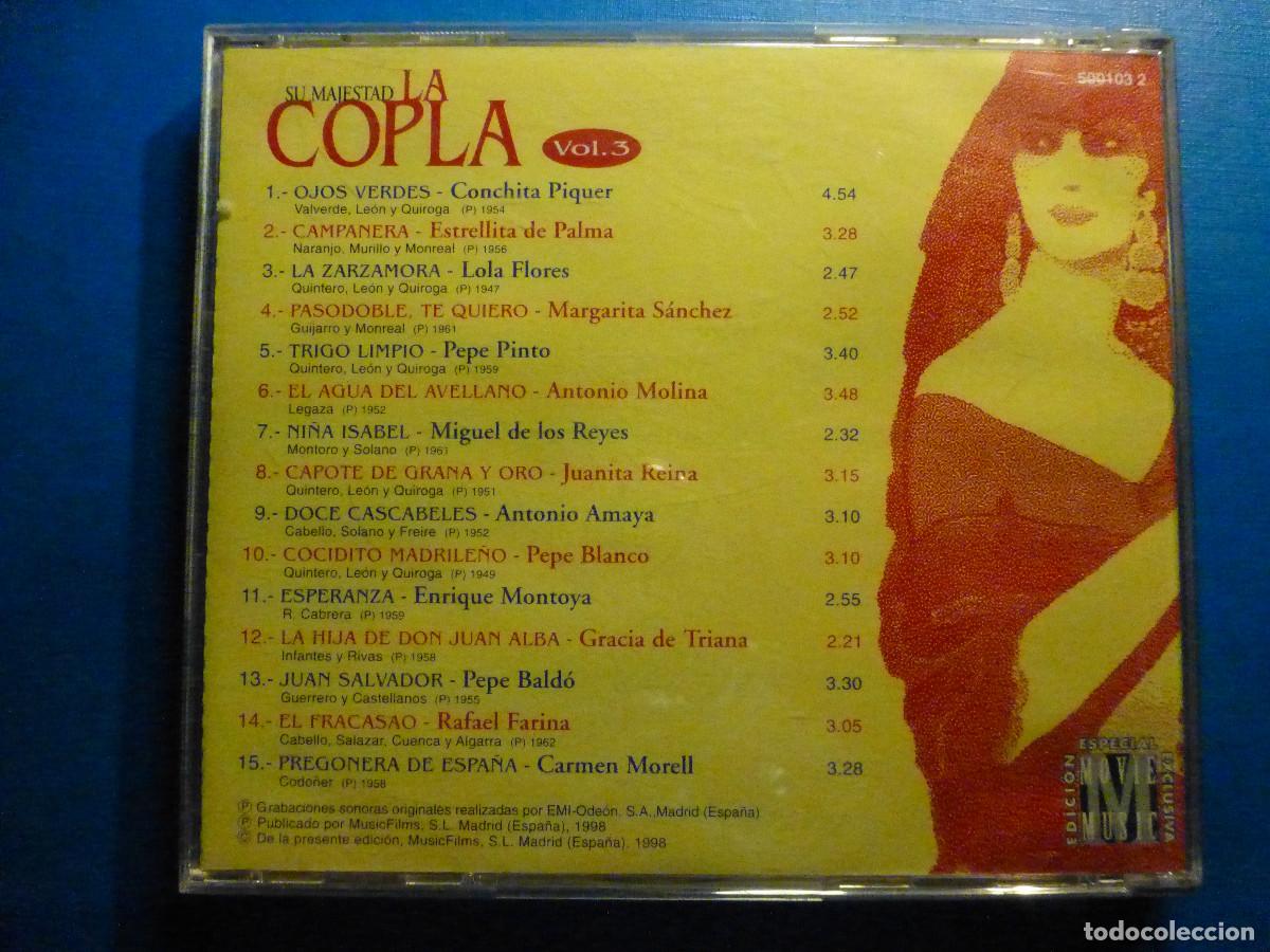 CDs de m&uacute;sica: Cd - Cd-Rom - Su Majestad La Copla - Vol. 3 - - Foto 4