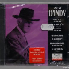 CDs de Música: CD. VINCENT D'INDY, QUATUOR PRAT – TRIO OP. 98, QUATUOR OP. 45, SEXTUOR OP. 92. PRECINTADO. Lote 365356266