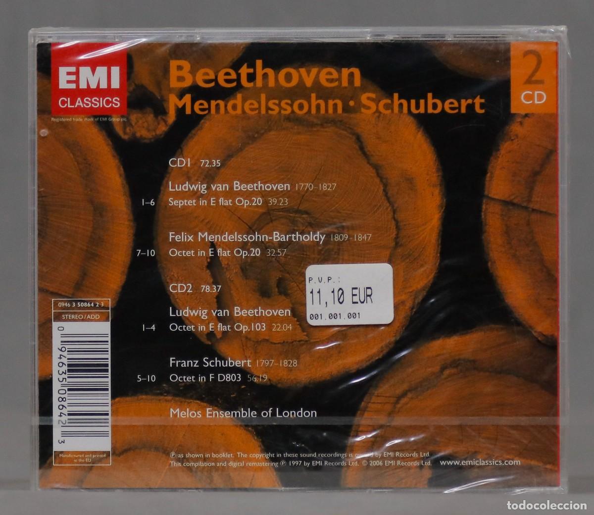 CDs de m&uacute;sica: 2 CD. Beethoven, Mendelssohn & Schubert: Octets. PRECINTADO - Foto 2