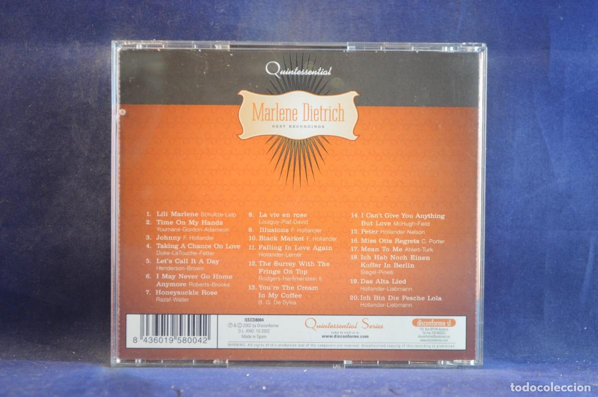 CDs de m&uacute;sica: MARLENE DIETRICH - BEST RECORDINGS - CD - Foto 2