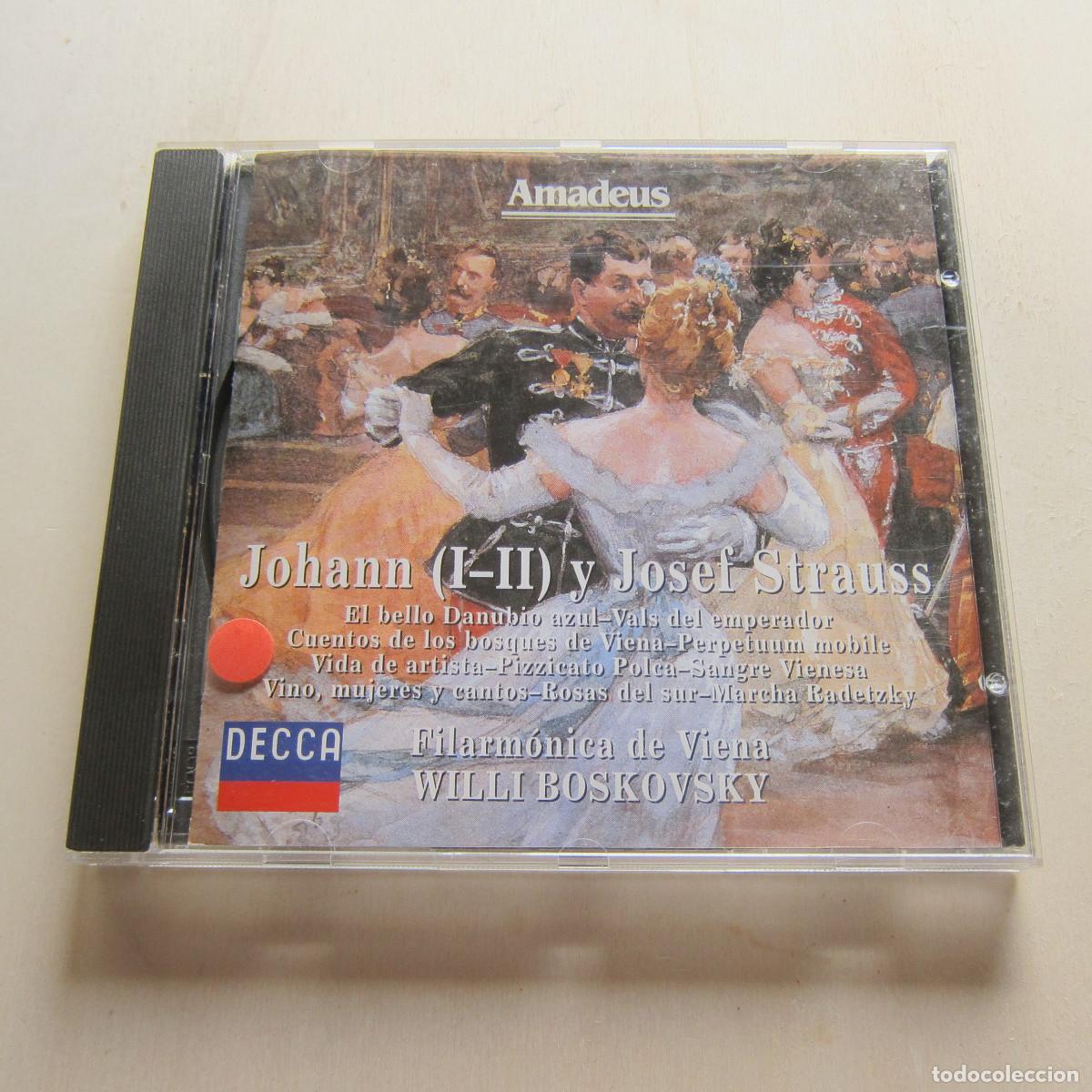 CDs de m&uacute;sica: AMADEUS - JOHAN Y JOSEF STRAUSS - WILLI BOSKOVSKY (DECCA) CD - Foto 1