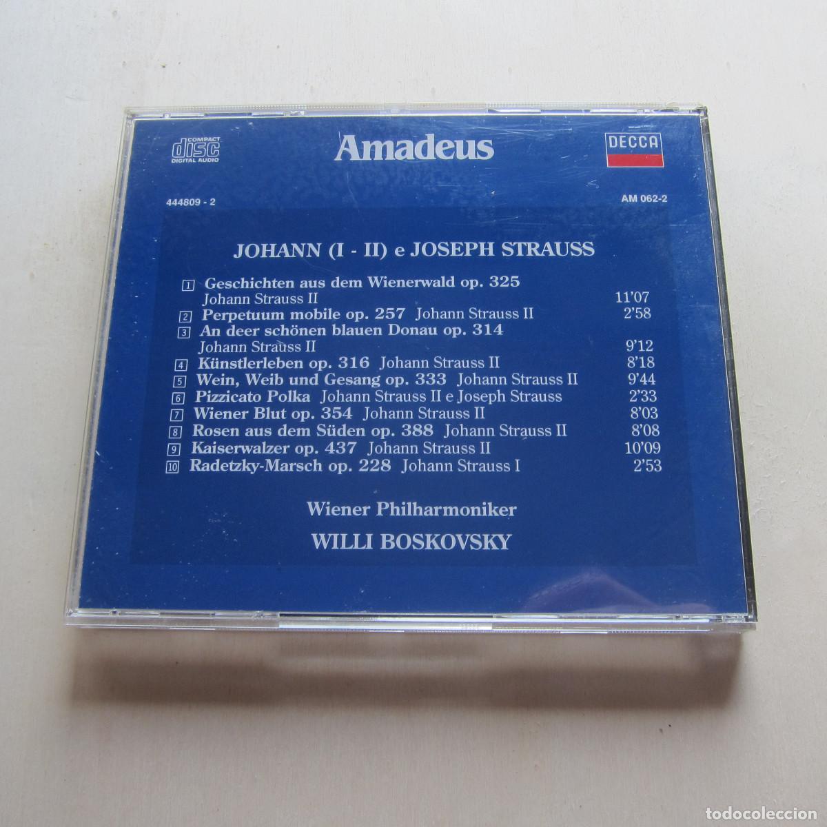 CDs de m&uacute;sica: AMADEUS - JOHAN Y JOSEF STRAUSS - WILLI BOSKOVSKY (DECCA) CD - Foto 2