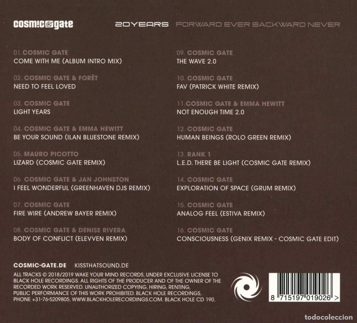 CDs de m&uacute;sica: Cosmic Gate * CD * 20 Years Forward Ever Backward Never * Digipack * Precintado - Foto 2
