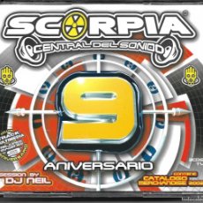 CDs de Música: SCORPIA 9 ANIVERSARIO - DJ NEIL + LASGO + ELASTICA + 4 CLUBBERS + RAMIREZ + DJ PASSION + CD TRIPLE. Lote 366153561