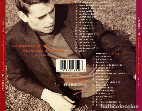 CDs de m&uacute;sica: Jacques Brel &ndash; Quand On Na Que Lamour - Foto 2