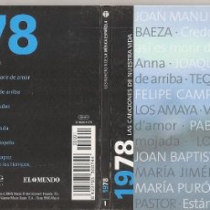 CDs de Música: LAS CANCIONES DE NUESTRA VIDA - LOS NUMEROS 1 DE LA MUSICA ESPAÑOLA 1978 (CD DIGIPACK, WARNER 2008). Lote 366602136