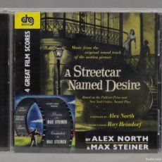 CDs de Música: CD. ALEX NORTH / MAX STEINER ‎– A STREETCAR NAMED DESIRE / 4 GREAT FILM SCORES. Lote 366731526