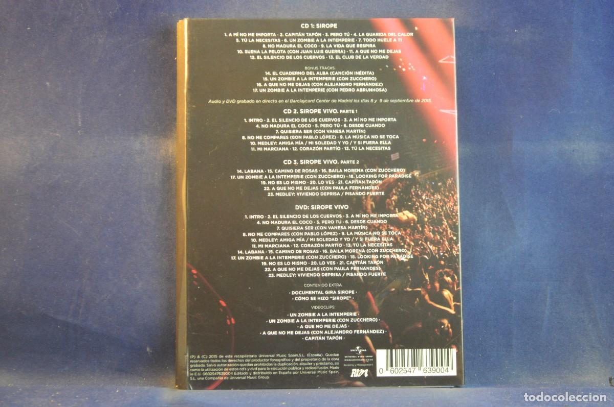 CDs de m&uacute;sica: ALEJANDRO SANZ - SIROPE VIVO - 3 CD + DVD - Foto 2