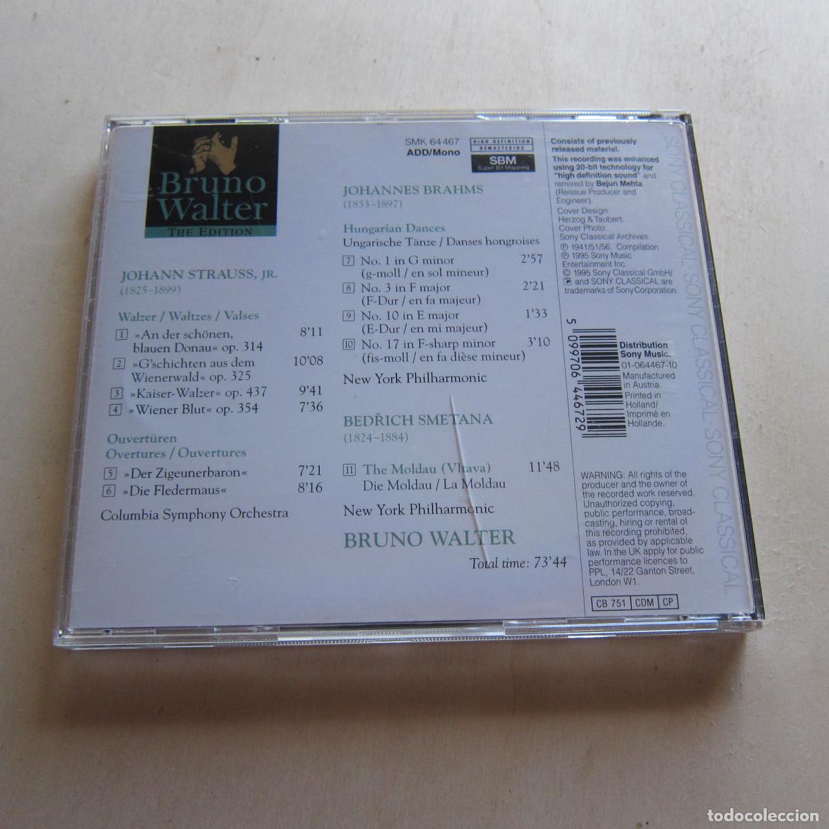 CDs de m&uacute;sica: STRAUSS, SMETANA, BRAHMS - BRUNO WALTER (SONY) CD - Foto 2