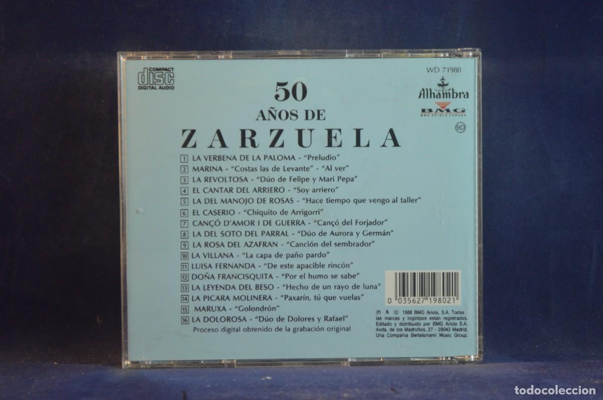 CDs de m&uacute;sica: VARIOUS - 50 A&Ntilde;OS DE ZARZUELA - CD - Foto 2
