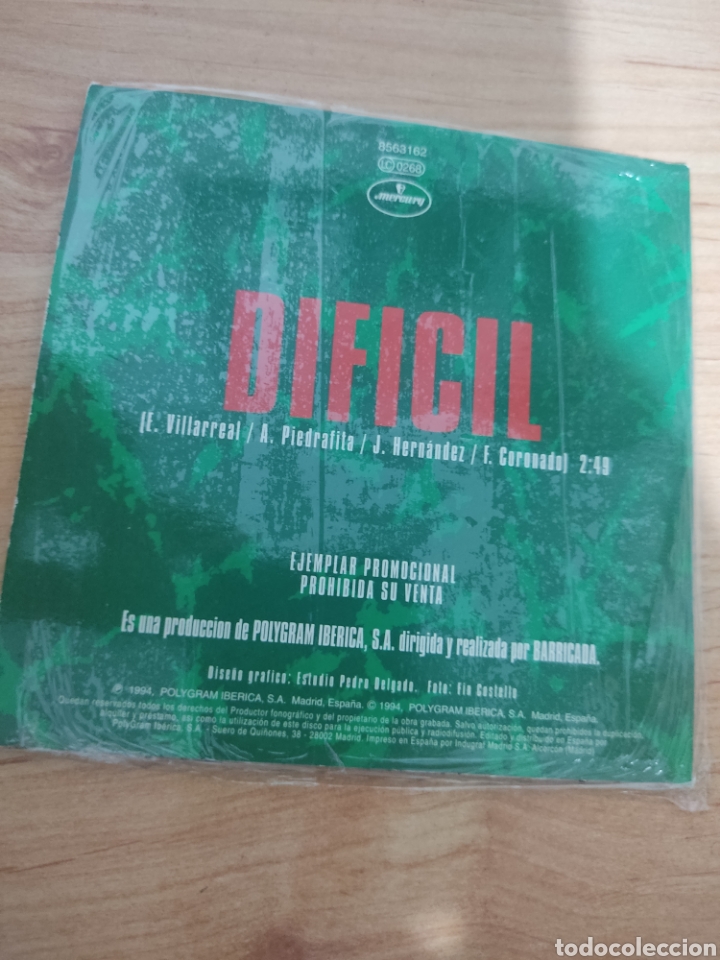 CDs de m&uacute;sica: BARRICADA - Cd Single Precintado &rdquo;Dif&iacute;cil&rdquo; - Foto 2