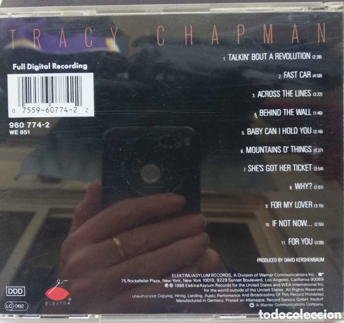 CDs de m&uacute;sica: *TRACY CHAPMAN, EU, WEA, 1988 - Foto 2