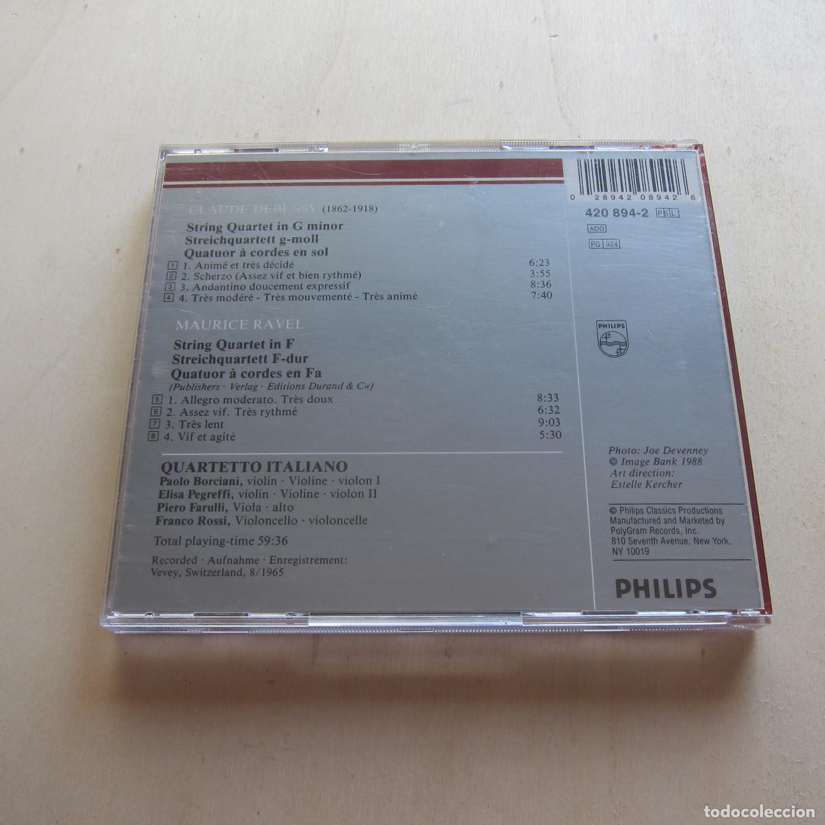 CDs de m&uacute;sica: DEBUSSY. RAVEL. STRING QUARTETS - QUARTETO ITALIANO (PHILIPS) CD - Foto 2