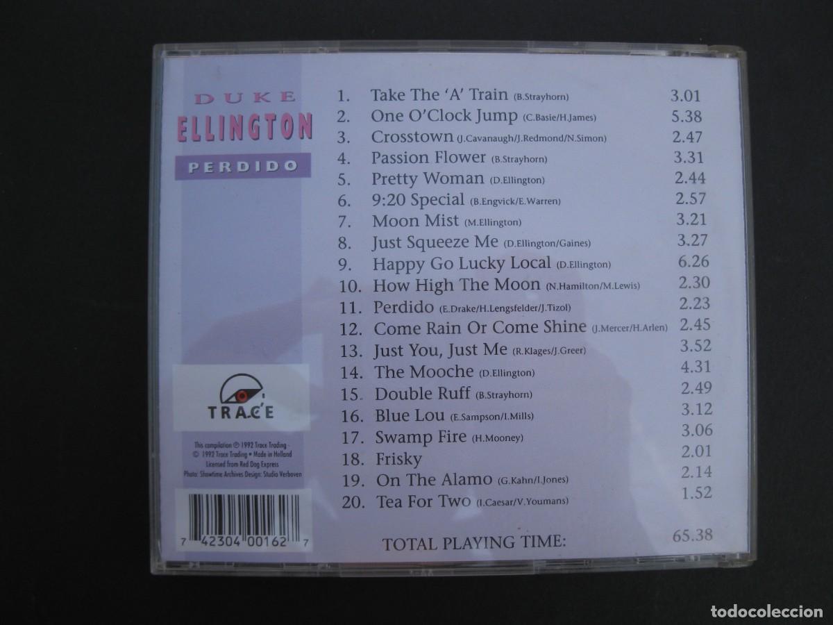 CDs de m&uacute;sica: CD - DUKE ELLINGTON - PERDIDO - TRACE TRADING - A&Ntilde;O 1992. - Foto 3