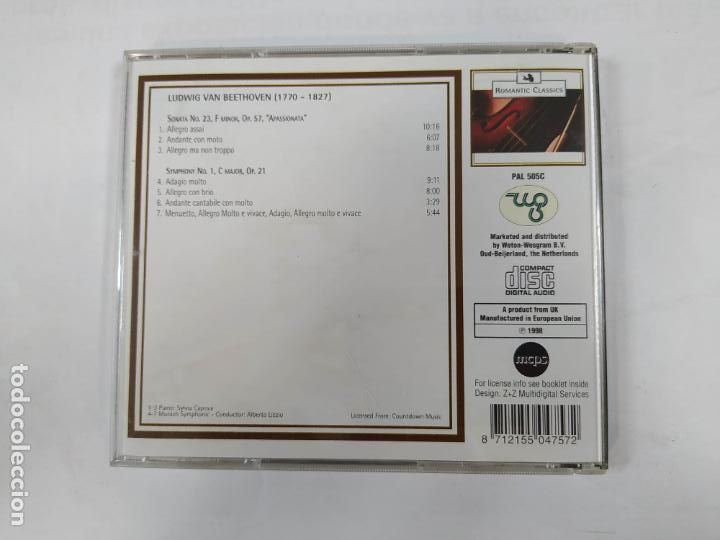 CDs de m&uacute;sica: ROMANTIC CLASSICS. LUDWIG VAN BEETHOVEN. CD. TDKCD208 - Foto 2