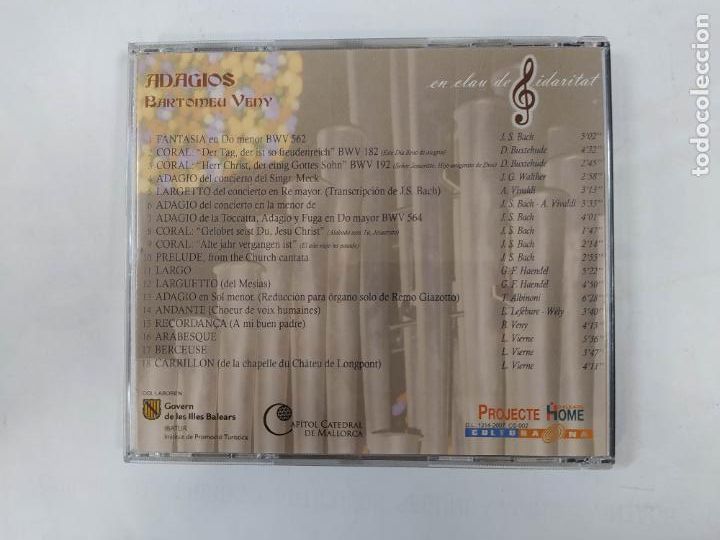 CDs de m&uacute;sica: ADAGIOS. BARTOMEU VENY. CD. TDKCD209 - Foto 2