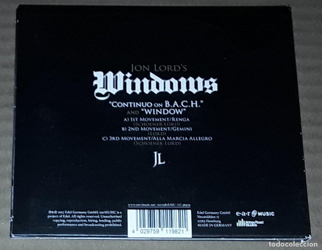 CDs de m&uacute;sica: CD - JON LORD - WINDOWS - MADE IN GERMANY - DIGIPAK - Foto 2
