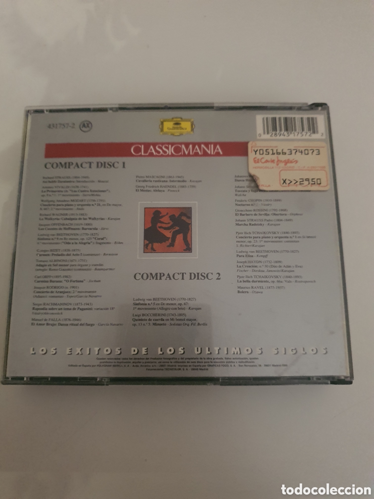 CDs de m&uacute;sica: 2 Cd CLASSICMANIA. LOS EXITOS DE LOS ULTIMOS SIGLOS - Foto 3