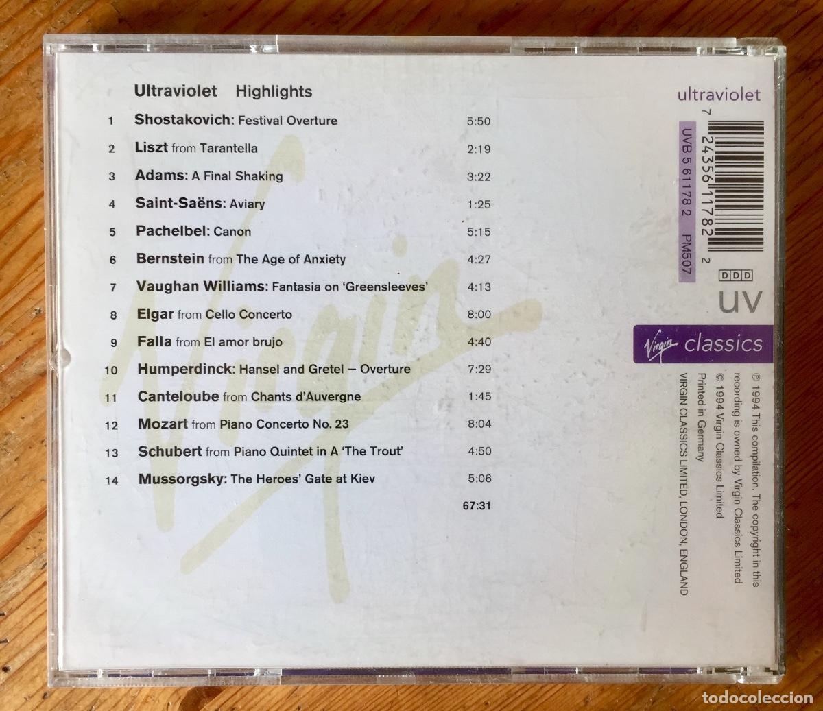 CDs de m&uacute;sica: V / A : ULTRAVIOLET - HIGHLIGHTS [VIRGIN - DEU 1994] CD/COMP - Foto 2