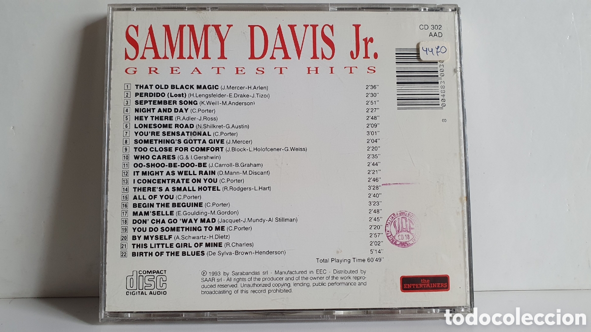 CDs de m&uacute;sica: Sammy Davis Jr. - Greatest Hits (CD) - Foto 2