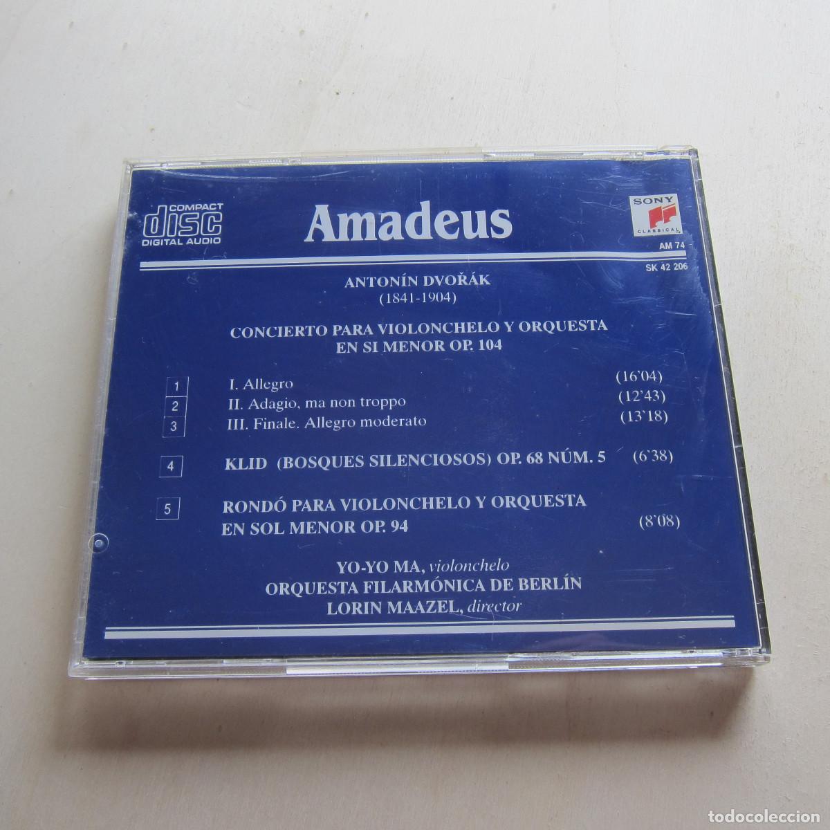 CDs de m&uacute;sica: AMADEUS - DVORAK - YO-YO MA. MAAZEL (SONY) CD - Foto 2
