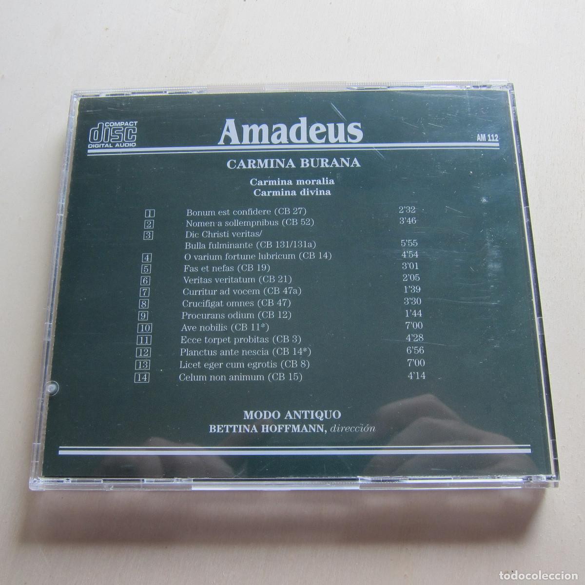 CDs de m&uacute;sica: AMADEUS - CARMINA BURNA - BETTINA HOFFMANN - CD - Foto 2
