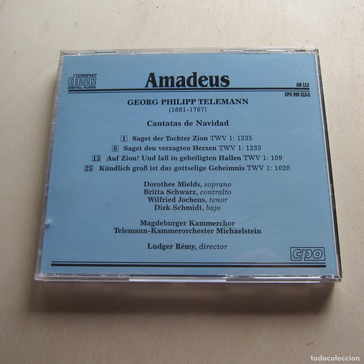 CDs de m&uacute;sica: AMADEUS - TELEMANN. CANTATAS DE NAVIDAD (CPO) CD - Foto 2