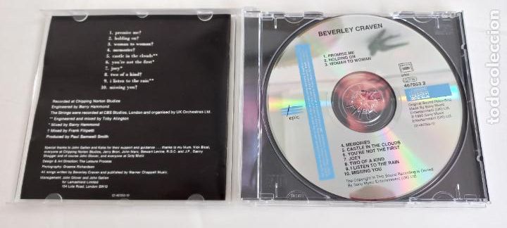 CDs de m&uacute;sica: BEVERLEY CRAVEN. CD EPIC 1990. 467053 2 - Foto 2