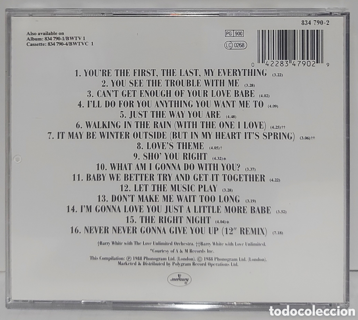 CDs de m&uacute;sica: Barry White - The collection - Foto 2